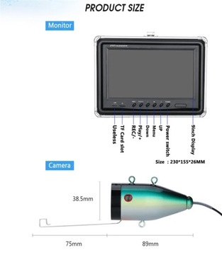 9-дюймовый 1080P DVR рыболокатор подводная камера для рыбалки HD 1280*720 экран
