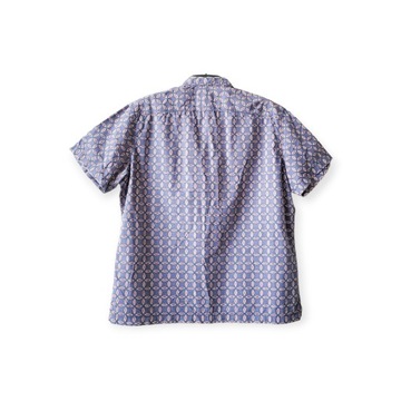 Granatowa wzorzysta koszula męska XL krótki rękaw