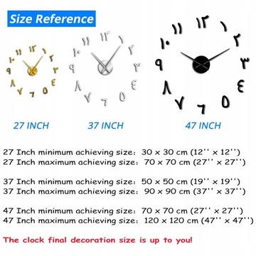 Акриловая наклейка с зеркальным эффектом арабских цифр