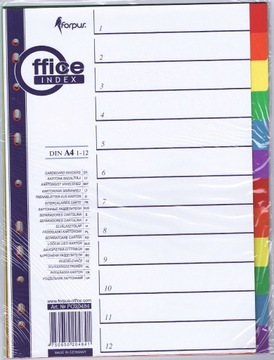 PRZEKŁADKI TEKTUROWE DO SEGREGATORA 44 12 KOLORÓW FORPUS