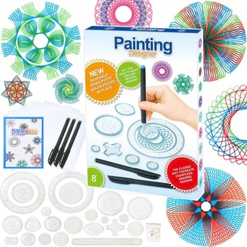 SPIROGRAF MEGA ZESTAW DO RYSOWANIA PISAKI NAUKA ZABAWA EDUKACJA RYSOWANIE