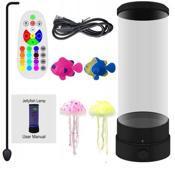 НОЧНАЯ ЛАМПА МЕДУЗА РЫБА СВЕТОДИОДНАЯ ЛАМПА ПЛАВАЮЩАЯ 3D МЕДУЗА РЫБА + пульт дистанционного управления