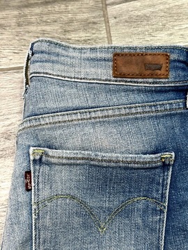 LEVIS DEMI CURVE Jeansy Damskie Spodnie Slim Fit Mid Rise Logowane W25 L32
