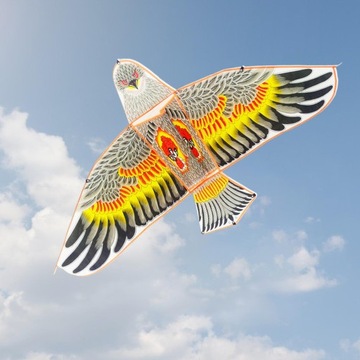 Строка змея орлиного змея огромная, большая, легкая для полета, одиночная линия с желтым цветом