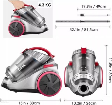 Безмешковый пылесос DEIK VC-1507 мощностью 800 Вт