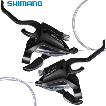 KOMPLET KLAMKOMANETKI PRZÓD TYŁ SHIMANO ACERA ST-EF500 3x8 RZ + LINKI