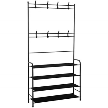 WIESZAK STOJAK NA UBRANIA BUTY Z PÓŁKĄ PODŁOGOWY STOJĄCY LOFT METALOWY