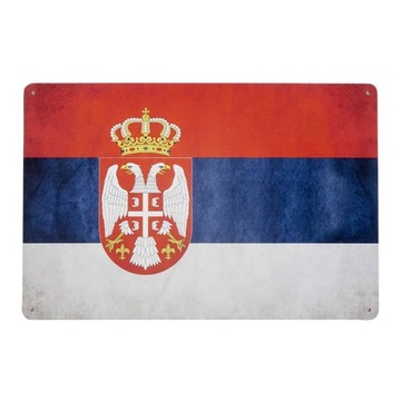 Tabliczka metalowa FLAGA SERBII