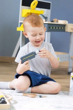 ДЕРЕВЯННАЯ МАСТЕРСКАЯ С ИНСТРУМЕНТАМИ БОЛЬШОЙ НАБОР МОЛОТОК ОТВЕРТКА ПОДАРОК