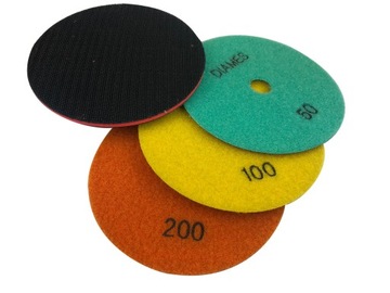 СУХОЙ ПОЛИРОВАЛЬНЫЙ ДИСК GRES 125 50 100 200 РУЧКА M14