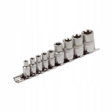 Jonnesway Zestaw kluczy nasadowych torx E 9szt 1/2