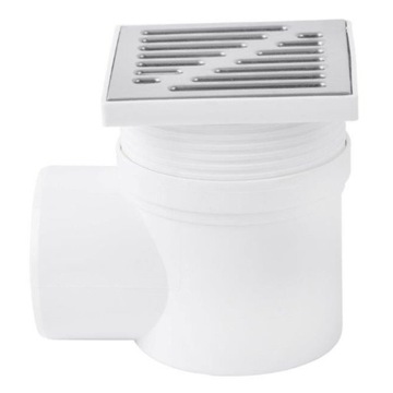 Kratka kanalizacyjna 15x15cm nierdzewna 110 boczny z regulacją biała Hydrol
