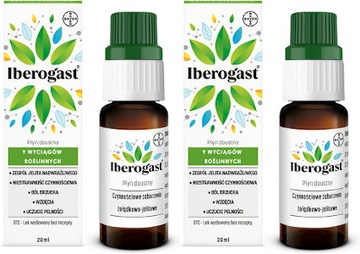 2X IBEROGAST 20 ml PŁYN TRAWIENIE WĄTROBA ZESPÓŁ LEITA DRAŻLIWEGO ZGAGA LEK