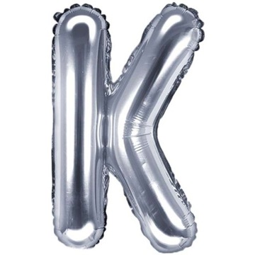 Balon foliowy Litera "K", 35cm, srebrny