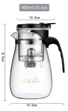 CnGlass стеклянный кувшин для заваривания чая и трав 900 мл