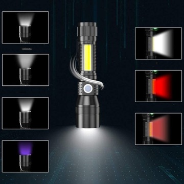 МОЩНЫЙ УФ-СВЕТОДИОДНЫЙ ФОНАРЬ АККУМУЛЯТОРНЫЙ ТАКТИЧЕСКИЙ ЗУМ USB COB РАБОЧИЙ ФОНАРЬ