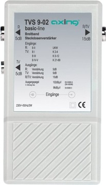 Axing TVS 9-02 wzmacniacz szerokopasmowy wtykowy