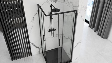 Душевая кабина PUNTO BLACK Черный 90x90 - REA