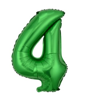 Balon Foliowy Cyfra Cyferka 4 Zielona 100 cm