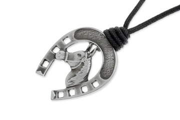 NASZYJNIK PODKOWA I KOŃ TALIZMAN AMULET ar1836