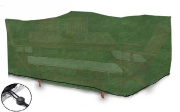 POKROWIEC NA MEBLE OGRODOWE ZESTAW ZIELONY GAZOWEGO STÓŁ KRZESŁA 550x150x75