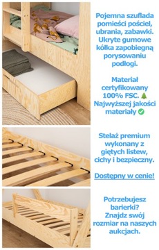 Детская двухъярусная кровать с ящиком MIMI DL 80х180 ЭКО