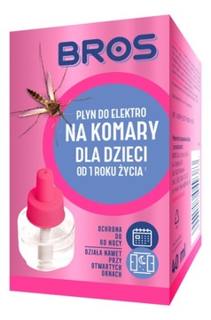 BROS - Электрожидкость от комаров для детей от 1 года, 60 ночей