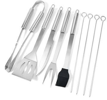 НАБОР СТАЛЬНОГО ГРИЛЯ АКСЕССУАРЫ ДЛЯ СТАЛЬНОГО ГРИЛЯ СТОЛОВЫЕ ПРИБОРЫ ПОСУДА ЧЕХОЛ