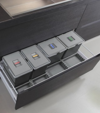 Sortownik śmieci METROPOLIS PTC28 06050 2F 4 kosze