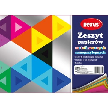 BENIAMIN PAPIER samoprzylepny KOLOROWY format A5 METALICZNE kolory ZESZYT