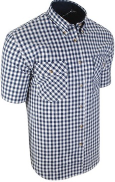 L-Bawełniana koszula męska dwie kieszenie w kratkę #32DCL