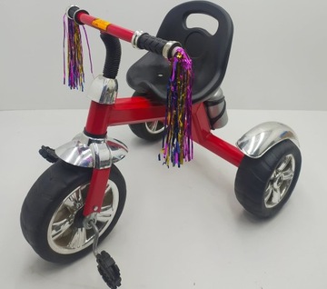 ROWER TRÓJKOŁOWY CZERWONY NIEBIESKI Z KOSZYKIEM