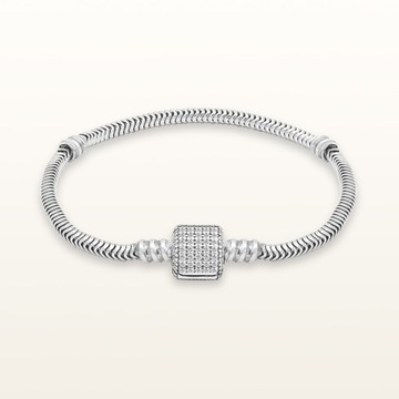 Bransoletka charms srebrna z cyrkoniami srebro 925