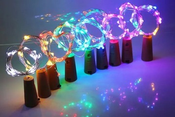 ПРОБКА ДЛЯ БУТЫЛКИ 20 Светодиодные проволочные светильники Елочные гирлянды Теплый белый 124