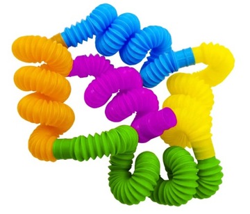 Rurki Pop Tube Sensoryczne Rury Gniotki Antystresowe Zabawka Zestaw 7 sztuk