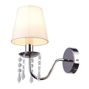 RUTI KINKIET 1X40W E14 BEŻOWY, chromowy + beżowy