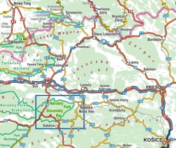 Словацкий рай - Ламинированная карта - Словакия