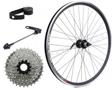 KOŁO 28'' TYŁ ALU Zacisk QR + Kaseta SHI HG201 9Rz