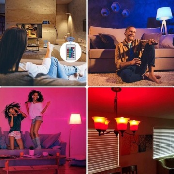 ЦВЕТНАЯ ЛАМПОЧКА RGB E27 LED 12Вт 16 ЦВЕТОВ + интеллектуальный ПУЛЬТ ДУ