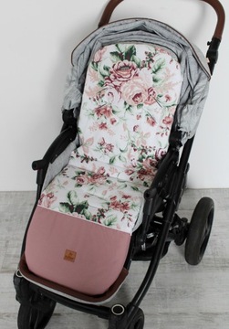 Wkładka do wózka spacerówki z wodoodpornym podnóżkiem wkład Rose XXL 100 cm