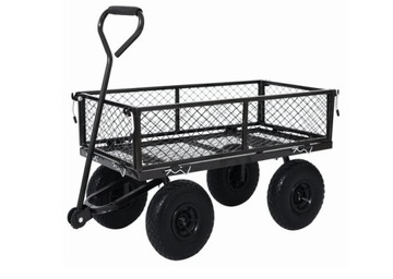 БОЛЬШАЯ складная транспортная тележка для пляжного сада СЕРАЯ с усиленным дном, 70 кг