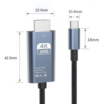 КАБЕЛЬ-АДАПТЕР USB-C 3.1 TYPE C на HDMI 4K MHL 2M