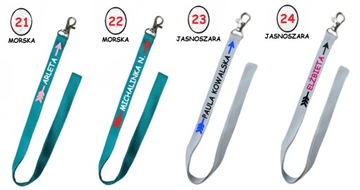 Smycz z nadrukiem imię, nazwisko, klasa - wiele kolorów do wyboru