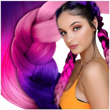 WŁOSY SYNTETYCZNE DO WARKOCZYKÓW KOLOROWE WARKOCZYKI OMBRE DOCZEPY 130CM