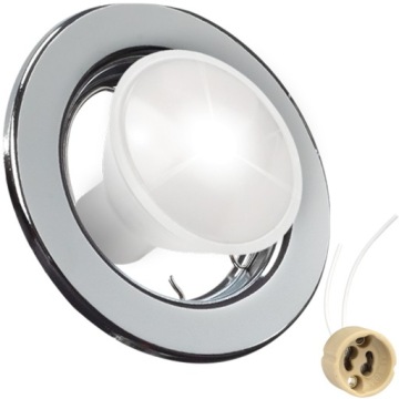 OPRAWKA SUFITOWA METALOWA NA HALOGEN LED GU10 GNIAZDO + ŻARÓWKA LED GU10