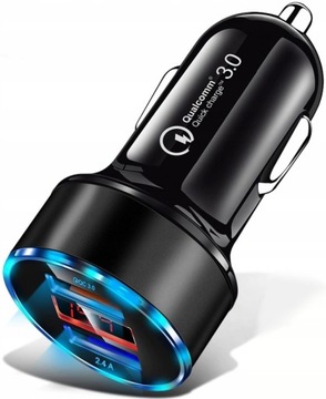 SZYBKA 3.1A SAMOCHODOWA ŁADOWARKA QUALCOMM 3.0 LED