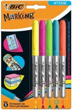Marker permanentny BiC Marking Intense 5 kolorów