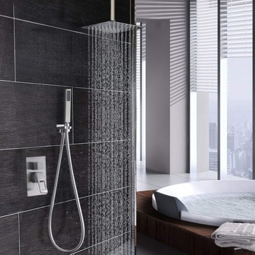 Квадратная душевая лейка HouseBay, 20х20см, нержавеющая сталь 304, хром