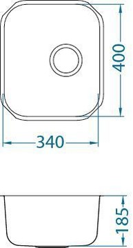 ALVEUS VARIANT 40 подвесная раковина из сатинированной стали