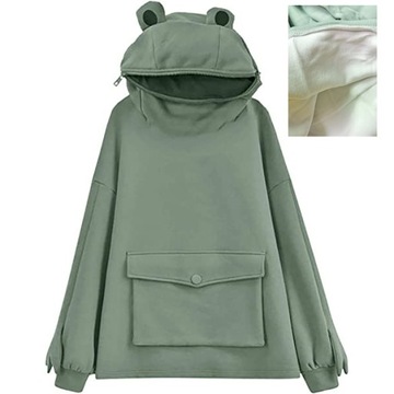 ТЕПЛАЯ ТОЛСТОВКА С ДЛИННЫМИ РУКАВАМИ И КАПЮШОНОМ FROG Толстая